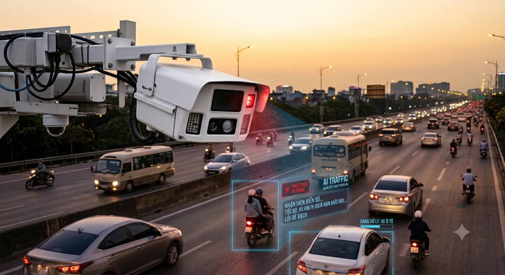 Hà Nội vận hành hệ thống camera AI phạt nguội trên các trục huyết mạch