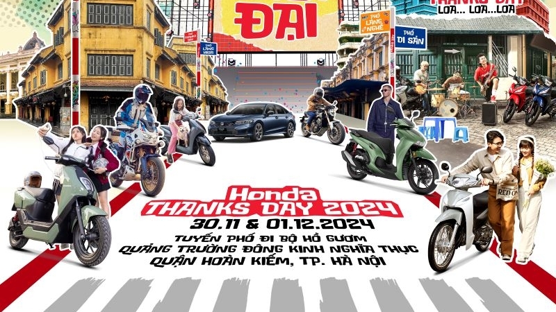 Honda tổ chức ngày hội Honda Thanks Day 2024 tại phố đi bộ Hoàn Kiếm
