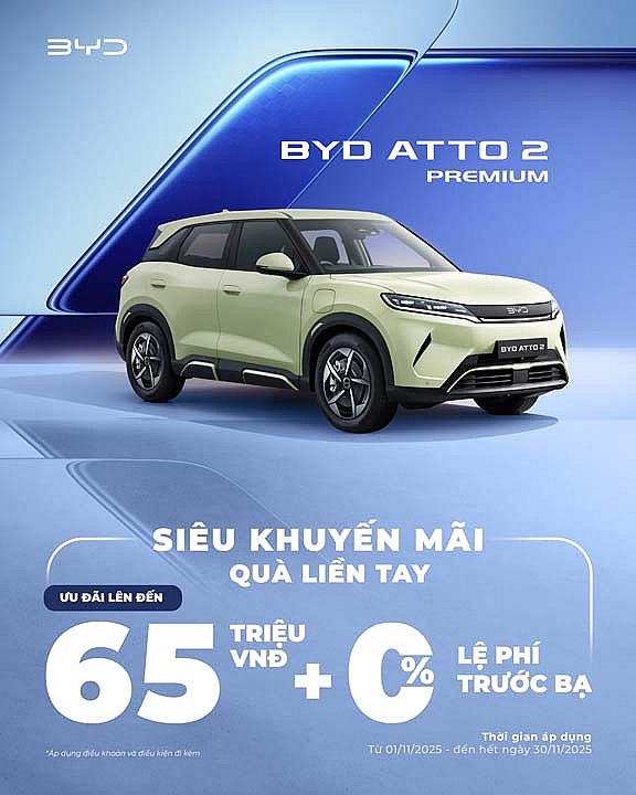 BYD Việt Nam tung ưu đãi “Siêu khuyến mãi – Quà liền tay” hấp dẫn trong tháng 11