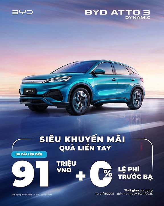 BYD Việt Nam tung ưu đãi hấp dẫn trong tháng 11