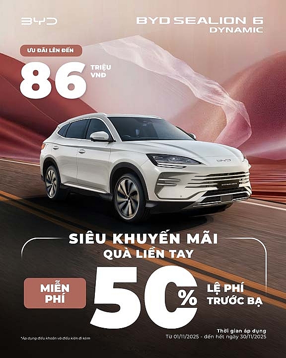 BYD Việt Nam tung ưu đãi “Siêu khuyến mãi – Quà liền tay” hấp dẫn trong tháng 11