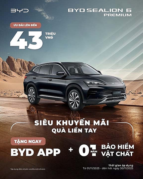 BYD Việt Nam tung ưu đãi “Siêu khuyến mãi – Quà liền tay” hấp dẫn trong tháng 11
