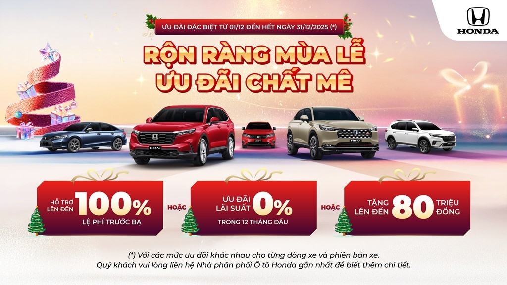 Honda “chơi lớn” cuối năm: Tặng 100% lệ phí trước bạ và ưu đãi khủng nhiều dòng xe